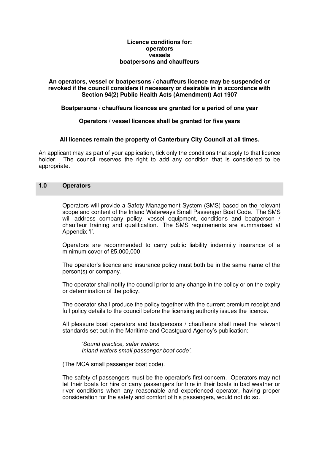 Pleasure Boat Operator's Licence — page 2