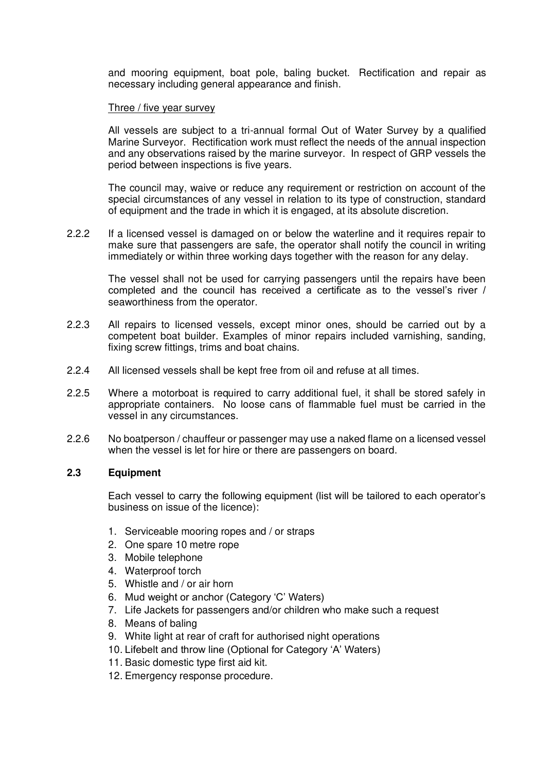 Pleasure Boat Operator's Licence — page 8