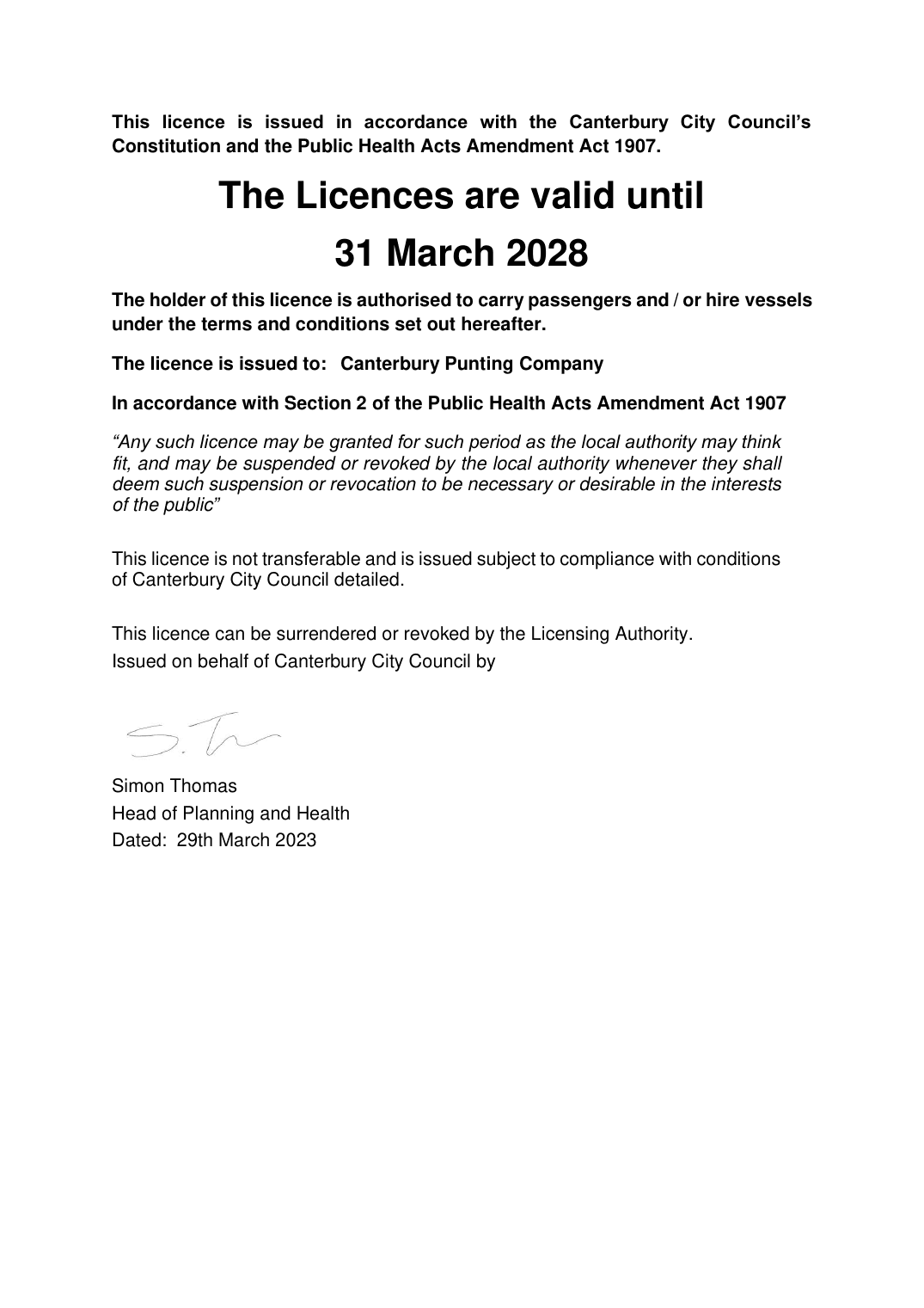 Pleasure Boat Operator's Licence — page 17