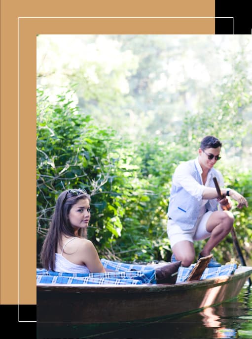 Guests enjoying a punting experience on the River Stour